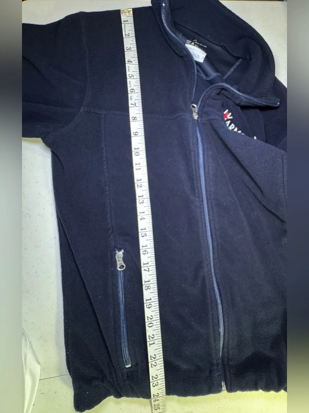 Harmony Public Schools Navy Fleece Jacket Size Youth XL full Zipper closure